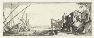 Haven by Jacques Callot, created 1618 - 1624, in paper; etching. Download this artwork as a high-resolution wallpaper for desktop, tablet, or mobile. — Travel Wallpaper