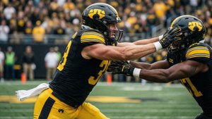 Brandon Scherff blokkerer for Iowa