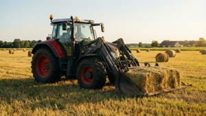 Fendt-laster som flytter høyballer i et solrikt felt