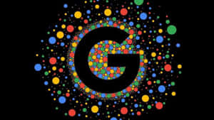 Logotipo do Google feito de pontos coloridos em fundo preto — HD Amplied Foto Papéis de Parede