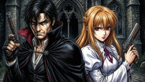 Alucard dan Seras bersama, Hellsing wallpaper.
