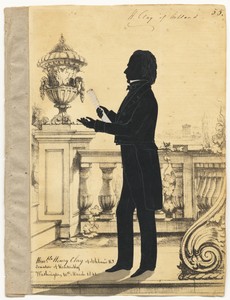 Henry Clay by Auguste Edouart, created 1841, in Lithograph, chalk and cut paper on paper. Download this artwork as a high-resolution wallpaper for desktop, tabl — Auguste Edouart Wallpaper