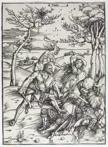 Hercules by Albrecht Dürer, created c. 1496–97, in woodcut. Download this artwork as a high-resolution wallpaper for desktop, tablet, or mobile. — Albrecht Dürer Wallpaper