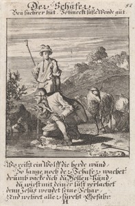 Herders by Caspar Luyken, created 1711, in paper; etching. Download this artwork as a high-resolution wallpaper for desktop, tablet, or mobile. — Art Wallpaper