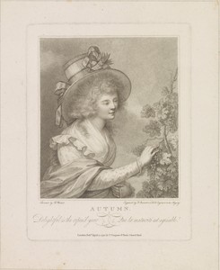 Herfst by Francesco Bartolozzi, created 1790-04-09, in paper; stipple engraving; etching. Download this artwork as a high-resolution wallpaper for desktop, tabl — Francesco Bartolozzi Wallpaper