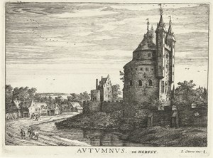 Herfst by Hendrick Hondius (I), created 1644, in paper; etching. Download this artwork as a high-resolution wallpaper for desktop, tablet, or mobile. — Travel Background