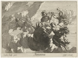 Herfst by Gerard de Lairesse, created 1675, in paper; etching. Download this artwork as a high-resolution wallpaper for desktop, tablet, or mobile. — Gerard de Lairesse Wallpaper