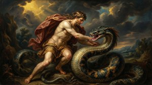 Dramática cena de batalha mitológica de Cornelis Holsteyn wallpaper