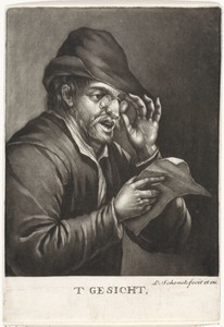 Het Gezicht by Pieter Schenk (I), created 1670 - 1713, in paper; mezzotint. Download this artwork as a high-resolution wallpaper for desktop, tablet, or mobile. — Pieter Schenk (I) Wallpaper