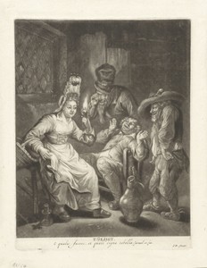 Het gezicht by Cornelis Dusart, created 1670 - 1704, in paper; engraving; mezzotint. Download this artwork as a high-resolution wallpaper for desktop, tablet, o — Cornelis Dusart Wallpaper