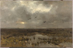 Het moeras by Anton Mauve, created c. 1885 - c. 1888, in canvas; oil paint (paint). Download this artwork as a high-resolution wallpaper for desktop, tablet, or — Anton Mauve Wallpaper