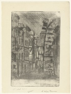 Het oude Rouen by Camille Pissarro, created 1896, in paper; etching; drypoint; aquatint. Download this artwork as a high-resolution wallpaper for desktop, table — Art Picture
