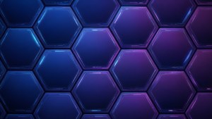 En futuristisk hexagonmönstrad tapet med en mörk gradient, perfekt för en tech-estetik.