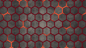 Dark gray hexagonal grid with glowing red-orange outlines — Hexagon PNG