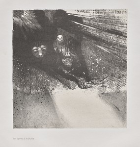 Hideous Larvae by Odilon Redon, created 1896, in lithograph on China paper laid on wove paper. Download this artwork as a high-resolution wallpaper for desktop, — Art Picture