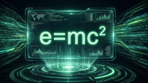 E=mc2 holografik dengan aliran data.