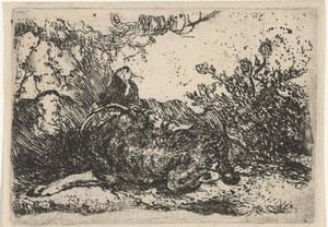 Hond by Joannes Fijt, created c. 1621 - 1661, in paper; etching. Download this artwork as a high-resolution wallpaper for desktop, tablet, or mobile.
