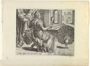 Hoogmoed by Pieter Jalhea Furnius, created 1550 - 1625, in paper; engraving. Download this artwork as a high-resolution wallpaper for desktop, tablet, or mobile — Pieter Jalhea Furnius Wallpaper