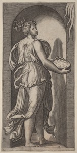 Hope by Marcantonio Raimondi, created c. 1515-1525, in engraving. Download this artwork as a high-resolution wallpaper for desktop, tablet, or mobile. — Art Picture