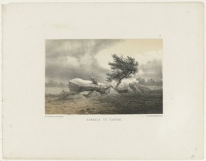 Hunebed te Valthe by Hendrik Dirk Kruseman van Elten, created 1857 - 1864, in paper; toonlithografie. Download this artwork as a high-resolution wallpaper for d