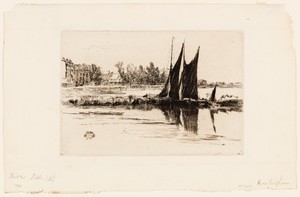 Hurlingham by James McNeill Whistler, created 1879, in Etching and drypoint with foul biting in black ink on ivory laid paper. Download this artwork as a high-r — Illustration Background