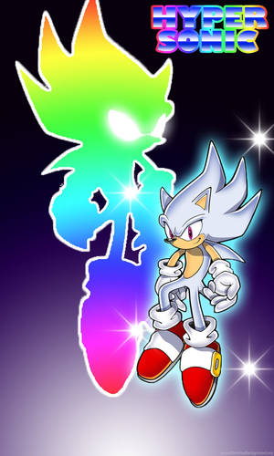 Silver Sonic hehkuvalla sateenkaarimuodolla tähtitaivasta vasten violetilla taustalla