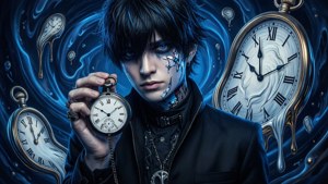 Igor con reloj de bolsillo, fondo de pantalla surrealista