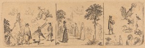 Imaginations by Daniel Nikolaus Chodowiecki, created 1800, in etching (3 etchings on one sheet from one plate). Download this artwork as a high-resolution wallp — Daniel Nikolaus Chodowiecki Wallpaper