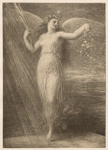 Immortalité by Henri Fantin-Latour, created 1898, in lithograph. Download this artwork as a high-resolution wallpaper for desktop, tablet, or mobile. — Art Picture