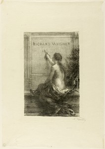 Immortality by Henri Fantin-Latour, created 1886, in Lithograph in black on ivory Japanese tissue. Download this artwork as a high-resolution wallpaper for desk — Illustration Wallpaper