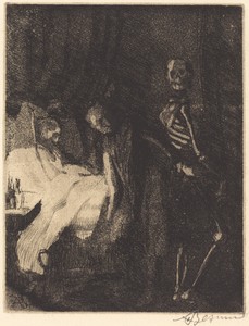 Importunate (Importune) by Albert Besnard, created 1900, in etching and aquatint in black on Van Gelder Zonen wove paper. Download this artwork as a high-resolu — Albert Besnard Wallpaper