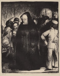In an Elevator by George Bellows, created 1916, in lithograph in black on wove paper. Download this artwork as a high-resolution wallpaper for desktop, tablet, — Art Picture