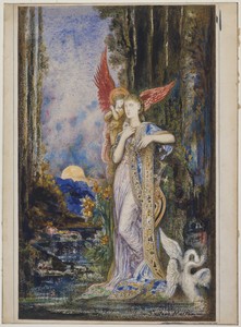 Inspiration by Gustave Moreau, created c. 1893, in Watercolor and gouache, with pen and blue ink, over traces of graphite, on ivory wove paper, wrapped and adhe — Gustave Moreau Wallpaper