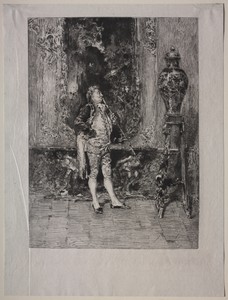 Interior by Mariano Fortuny, created 1870, in etching. Download this artwork as a high-resolution wallpaper for desktop, tablet, or mobile.