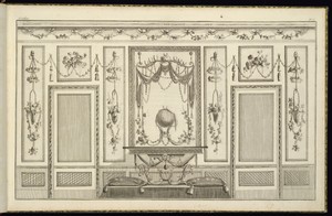 Interior Wall Elevation with a Console Table by Pierre Ranson, created 1779-84, in Etching and engraving on laid paper. Download this artwork as a high-resoluti — Art Background