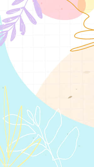 Fondo de pantalla abstracto con hojas pastel y patrón de cuadrícula en colores suaves. — Valorant iPhone Fondos de pantalla