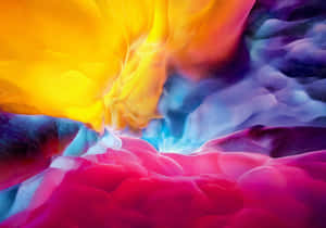 Abstract swirl of vivid colors resembling liquid paint in motion.