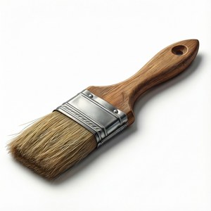 A clean, isolated paintbrush on white, perfect for minimal wallpapers.