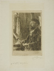J.B. Faure by Anders Zorn, created 1891, in Etching on off-white wove paper. Download this artwork as a high-resolution wallpaper for desktop, tablet, or mobile — Illustration Wallpaper
