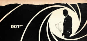 James Bond silhouette holding a gun inside the iconic gun barrel logo. — James Bond 4K Picture