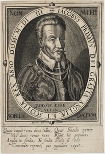 James I by Heinrich Ullrich, created 1603, in engraving. Download this artwork as a high-resolution wallpaper for desktop, tablet, or mobile. — Heinrich Ullrich Wallpaper