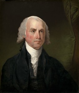 James Madison by Gilbert Stuart, created c. 1821, in oil on wood. Download this artwork as a high-resolution wallpaper for desktop, tablet, or mobile. — Gilbert Stuart Wallpaper
