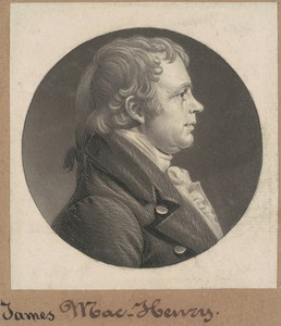 James McHenry by Charles B. J. Févret de Saint-Mémin, created 1803, in mezzotint and engraving in black on wove paper mounted to brown wove paper. Download this