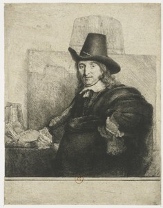 Jan Asselijn, painter by Rembrandt van Rijn, created c. 1647, in cartridge paper; etching; burijn; drypoint. Download this artwork as a high-resolution wallpape — Portrait Picture