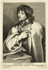 Jan Lievens by Lucas Vorsterman (I), created 1630/45, in Etching in black on cream laid paper. Download this artwork as a high-resolution wallpaper for desktop,
