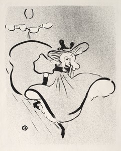 Jane Avril by Henri de Toulouse-Lautrec, created 1893, in lithograph. Download this artwork as a high-resolution wallpaper for desktop, tablet, or mobile. — Art Picture