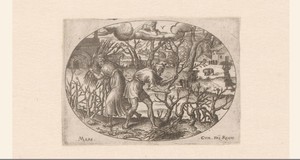Januari by Etienne Delaune, created 1568, in paper; stippelwerk; engraving. Download this artwork as a high-resolution wallpaper for desktop, tablet, or mobile. — Etienne Delaune Wallpaper
