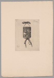 Japonisme by Félix Hilaire Buhot, created 1883, in Etching in black ink on cream laid paper. Download this artwork as a high-resolution wallpaper for desktop, t — Illustration Background
