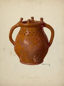 Jar by Eugene Shellady, created 1936, in oil paint on paperboard. Download this artwork as a high-resolution wallpaper for desktop, tablet, or mobile. — Eugene Shellady Wallpaper