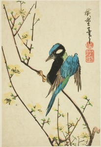 Java sparrow on cherry branch by Utagawa Hiroshige, created c. 1830/44, in Color woodblock print; koban. Download this artwork as a high-resolution wallpaper fo — Art Picture